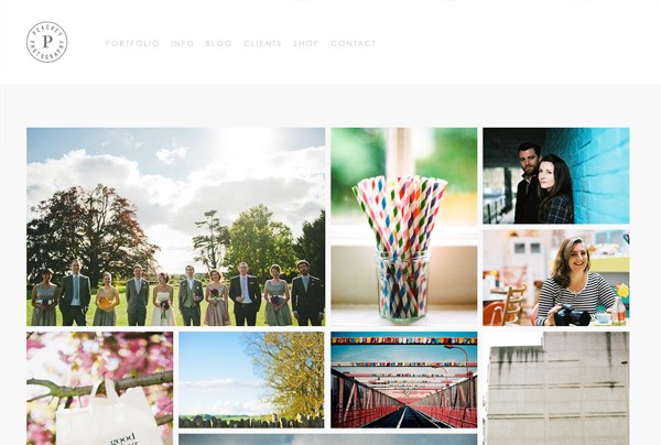 Example of Minimalism in web design: Peachey Photography
