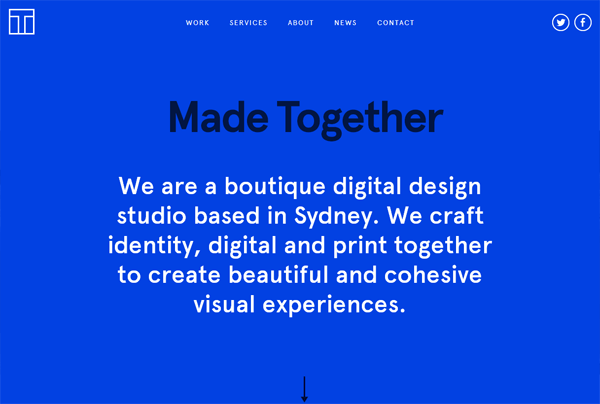 Example of Minimalism in web design: Made Together