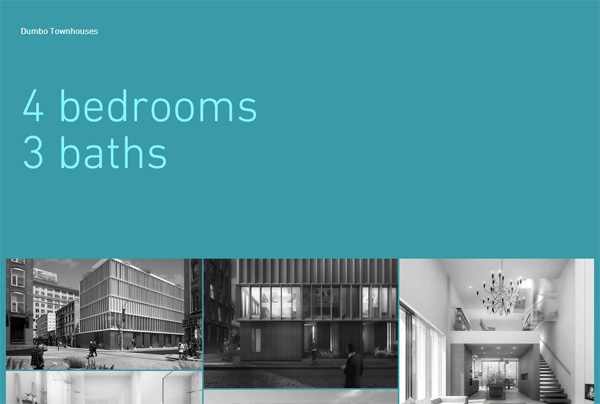 Example of Minimalism in web design: Dumbo Townhouses