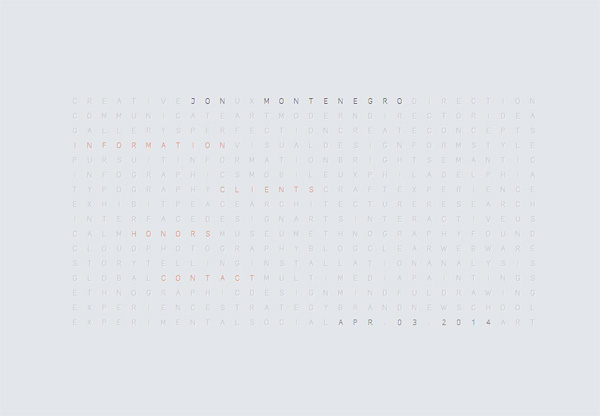 Minimalist design: Jon Montenegro