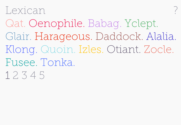Minimalist design: Lexican
