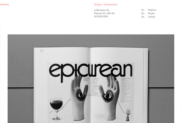 Minimalist web design example: Hofstede