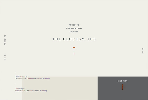 Minimalist web design example: The Clocksmiths