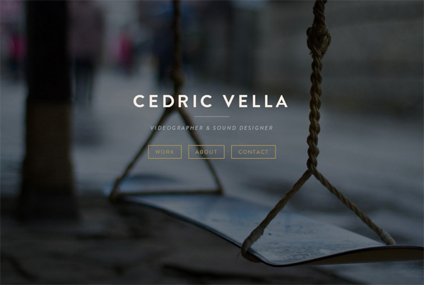 Minimalist web design example: Cedric Vella