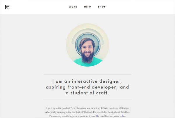 Minimalist web design example: Refryed Design