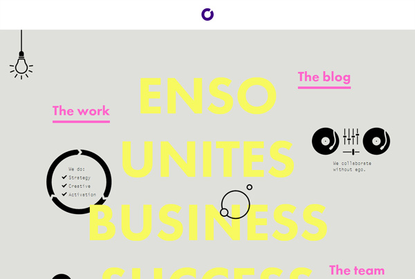 Minimalist web design example: Enso