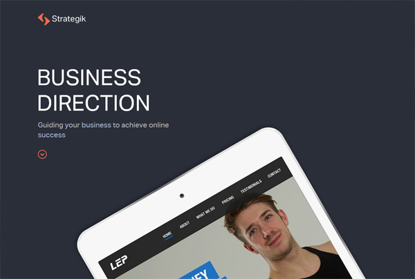 Minimalist web design example: Strategik