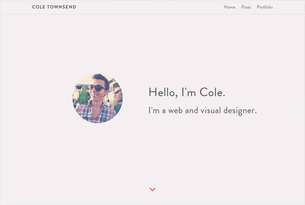 Minimalist web design example: Cole Townsend