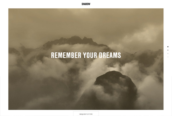 Minimalist web design example: Shadow