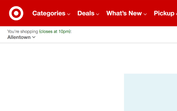 Target's navigation structure