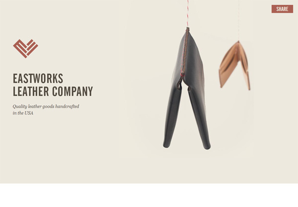 Online shop example: Eastworks Leather Company