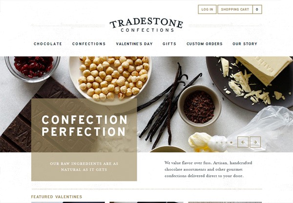 Online shop example: Tradestone Confections