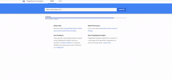 Google's PageSpeed Insights tool does an analysis of Amazon
