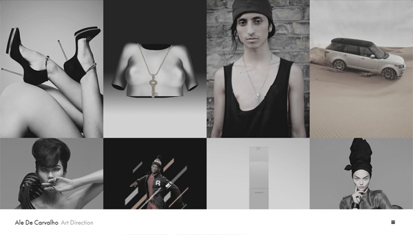 Example of photos of people in website design: Ale De Carvalho