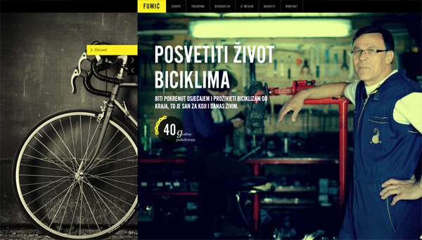 Example of photos of people in website design: Bicikli Fumi?