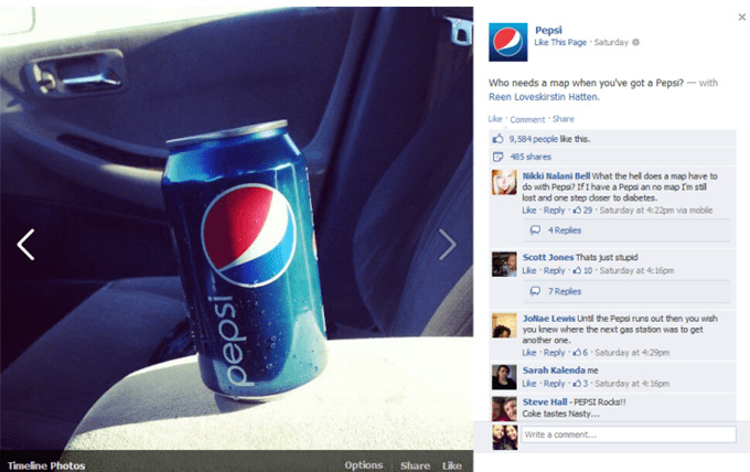 pepsi facebook threads