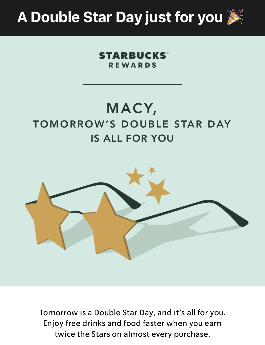 personalized email starbucks