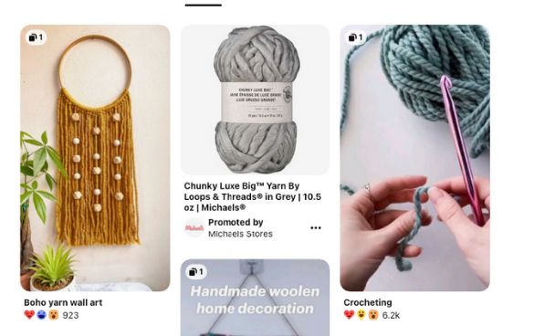 Feed of Pinterest pins