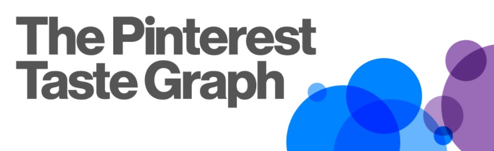 The Pinterest Taste Graph logo with abstract blue and purple circles to the right.