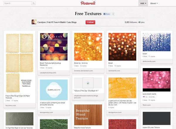 pinterest boards designers 15freetexture