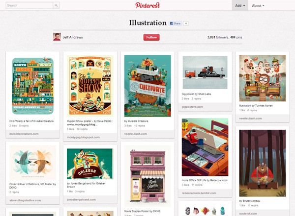 pinterest boards designers 16illustration