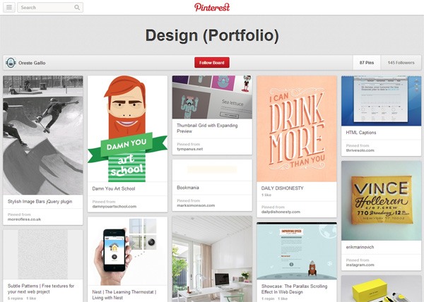 Pinterest as a Design Portfolio