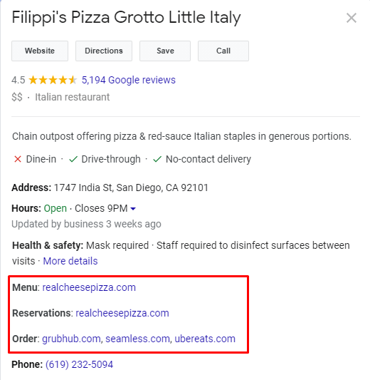 pizza category features