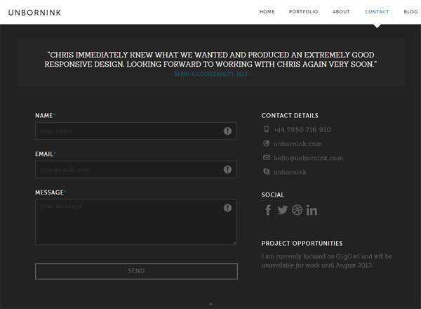 portfolio website design 06contactinfo example chrismead