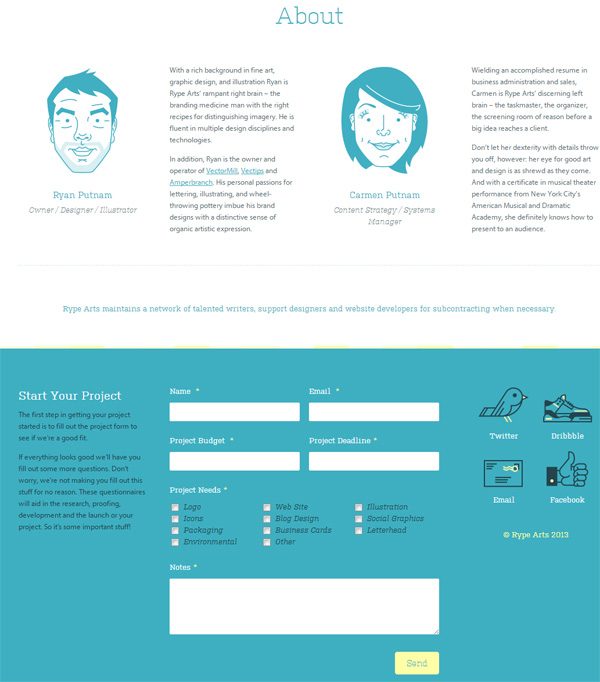 portfolio website design 21about page tip calltoaction rypearts