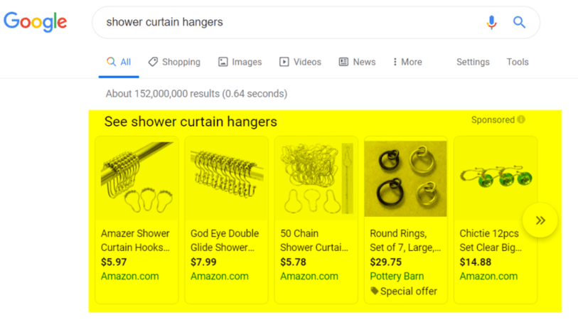 PPC ad example on Google