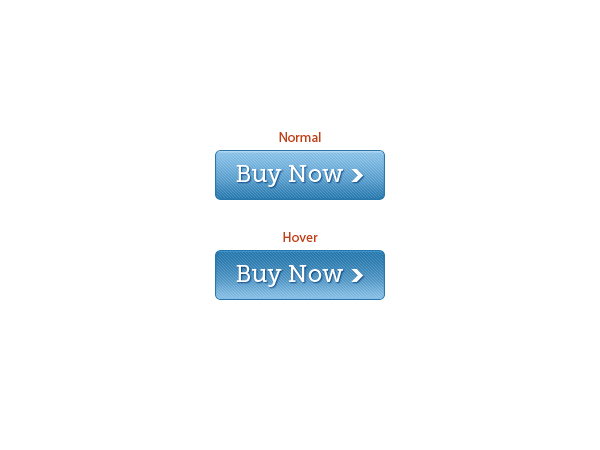 Two 'Buy Now' buttons, one labeled 'Normal' and the other 'Hover'. The 'Normal' button is a darker shade of blue, while the 'Hover' button is a lighter shade, indicating a mouse-over effect.