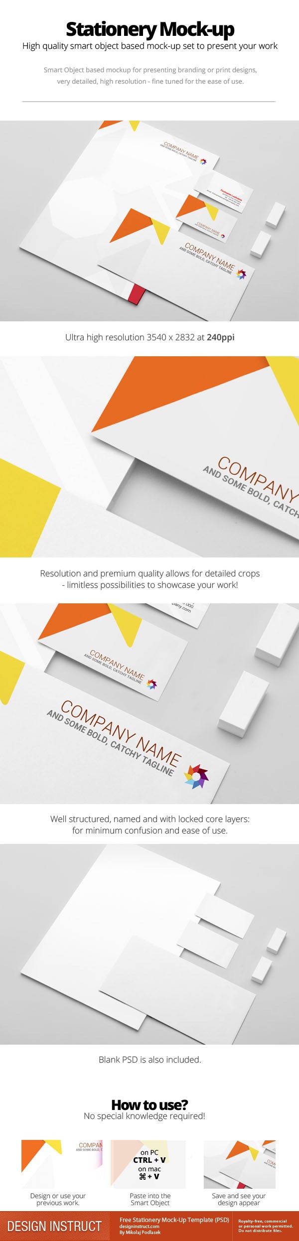 Free Stationery Mock-Up Template