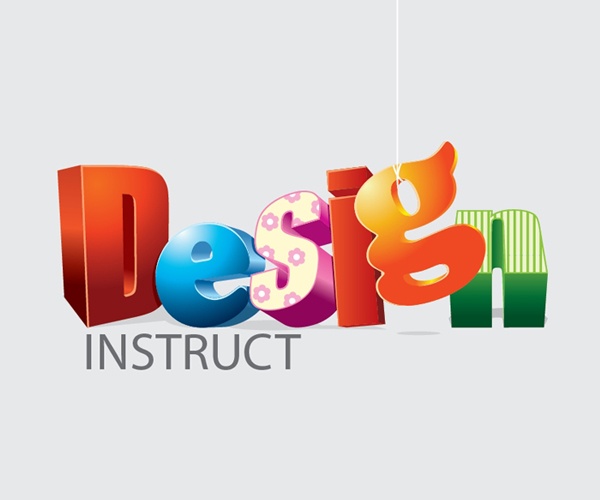 3d text logo illustrator