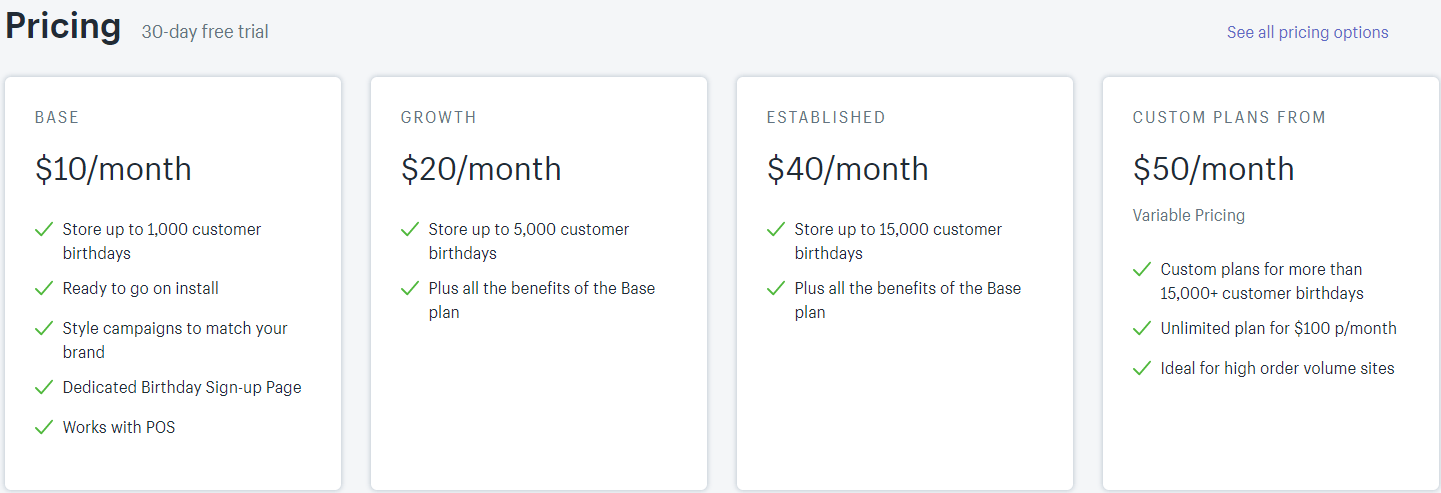 Shopify pricing plans