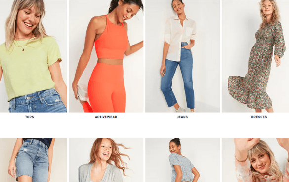 women modeling women's clothes from Old Navy