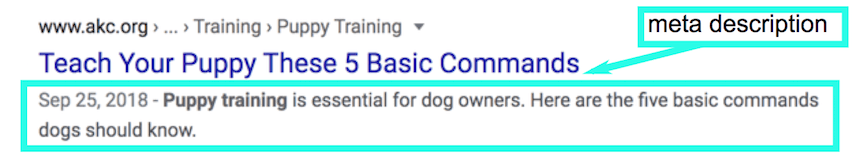 puppy training meta description