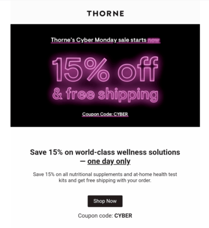 Unique email offer