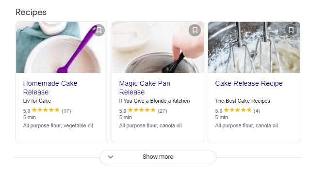 recipe cake pan