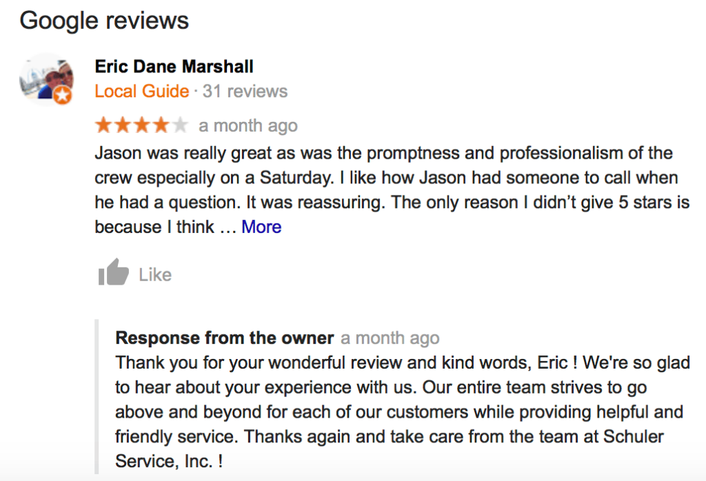 how to give a good review on service