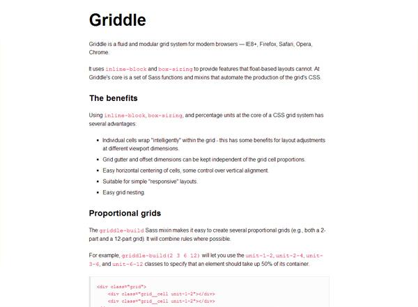 Responsive CSS grid: Griddle