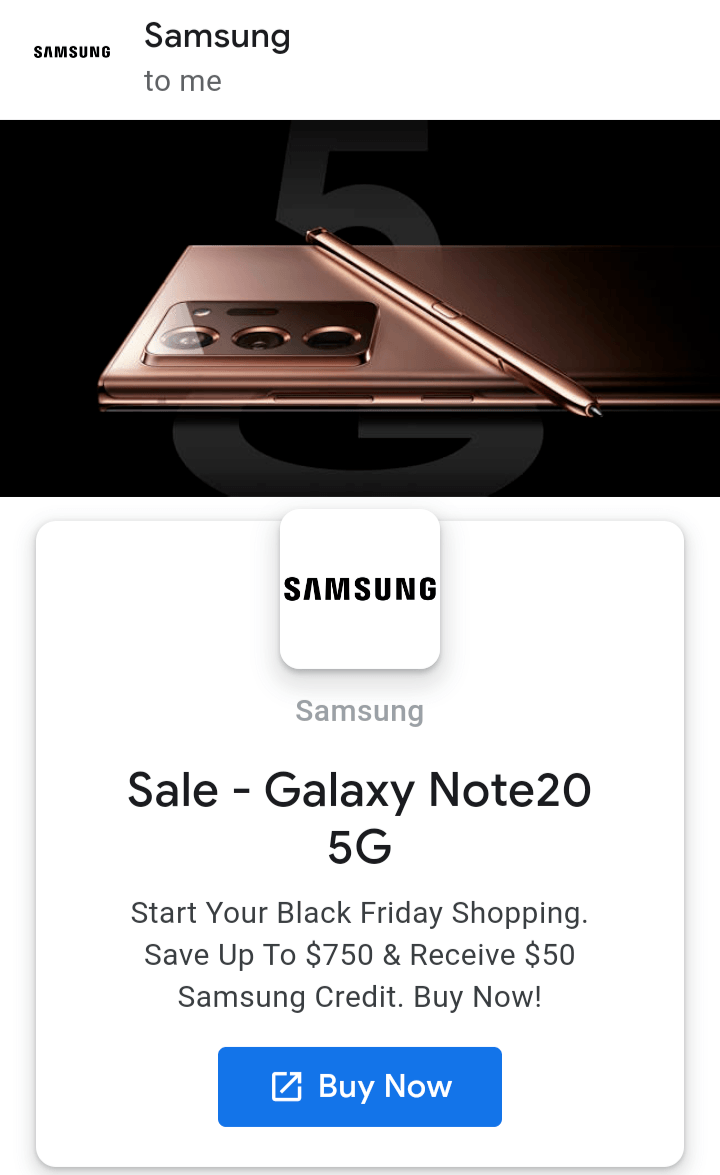 samsung email image ad