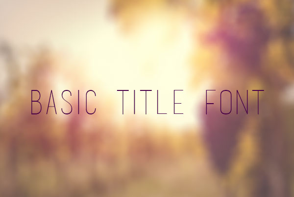 Basic Title Font