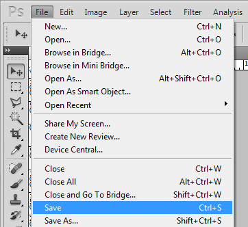 Photoshop Save command