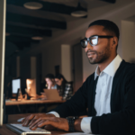 Man browsing on a computer