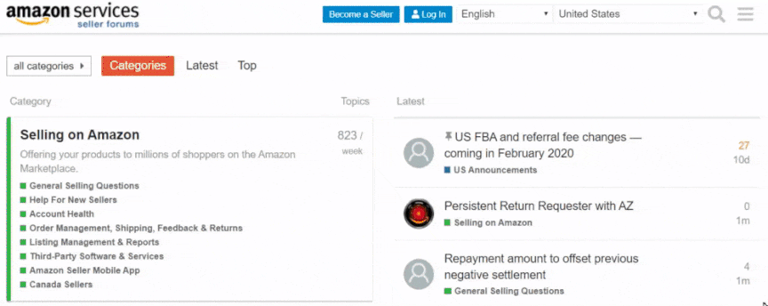 Forums for selling on Amazon