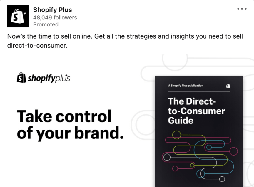 shopify linkedin in feed ad