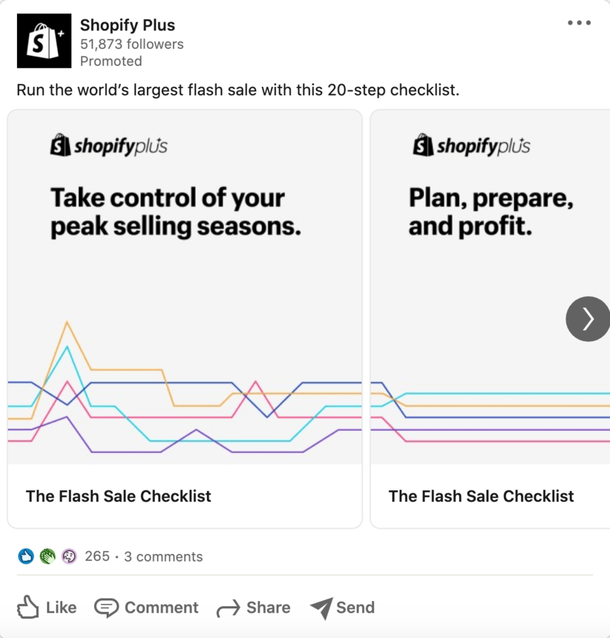 shopify plus linkedin ad