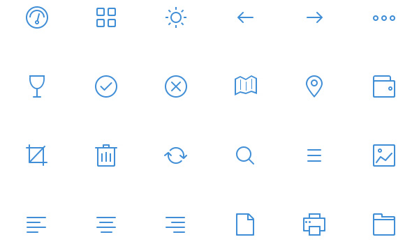 Free simple icon set: Budicon (tester)