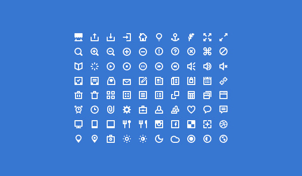 Free simple icon set: 80 Mini Icons