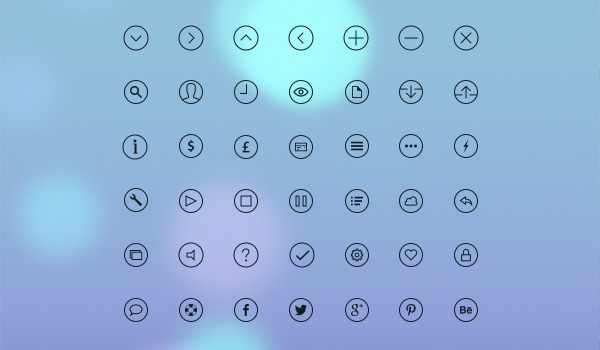 Free simple icon set: iOS 7 Glyph Icons